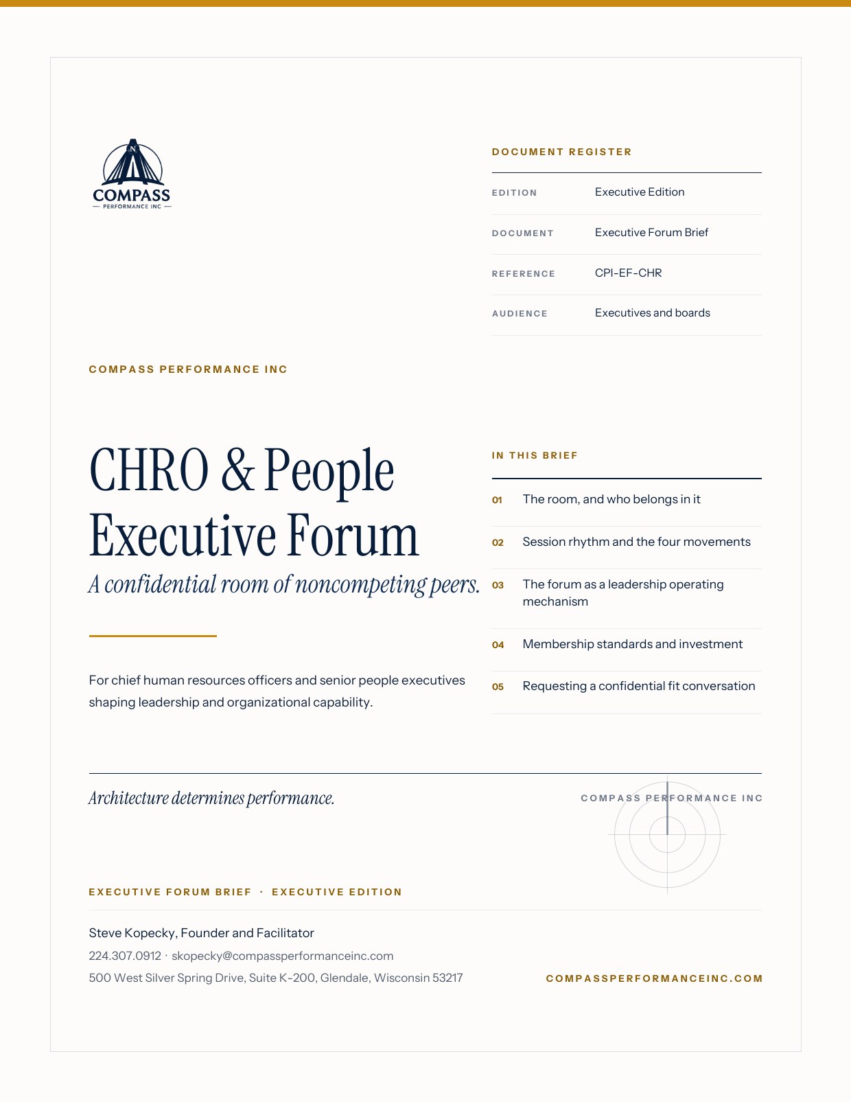 Page 1 of CHRO & People Forum — Brief: Cover