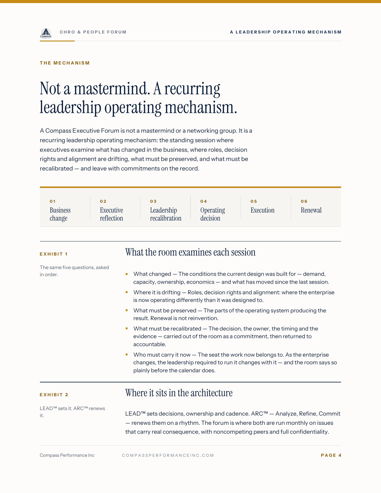 Page 4 of CHRO & People Forum — Brief: A leadership operating mechanism