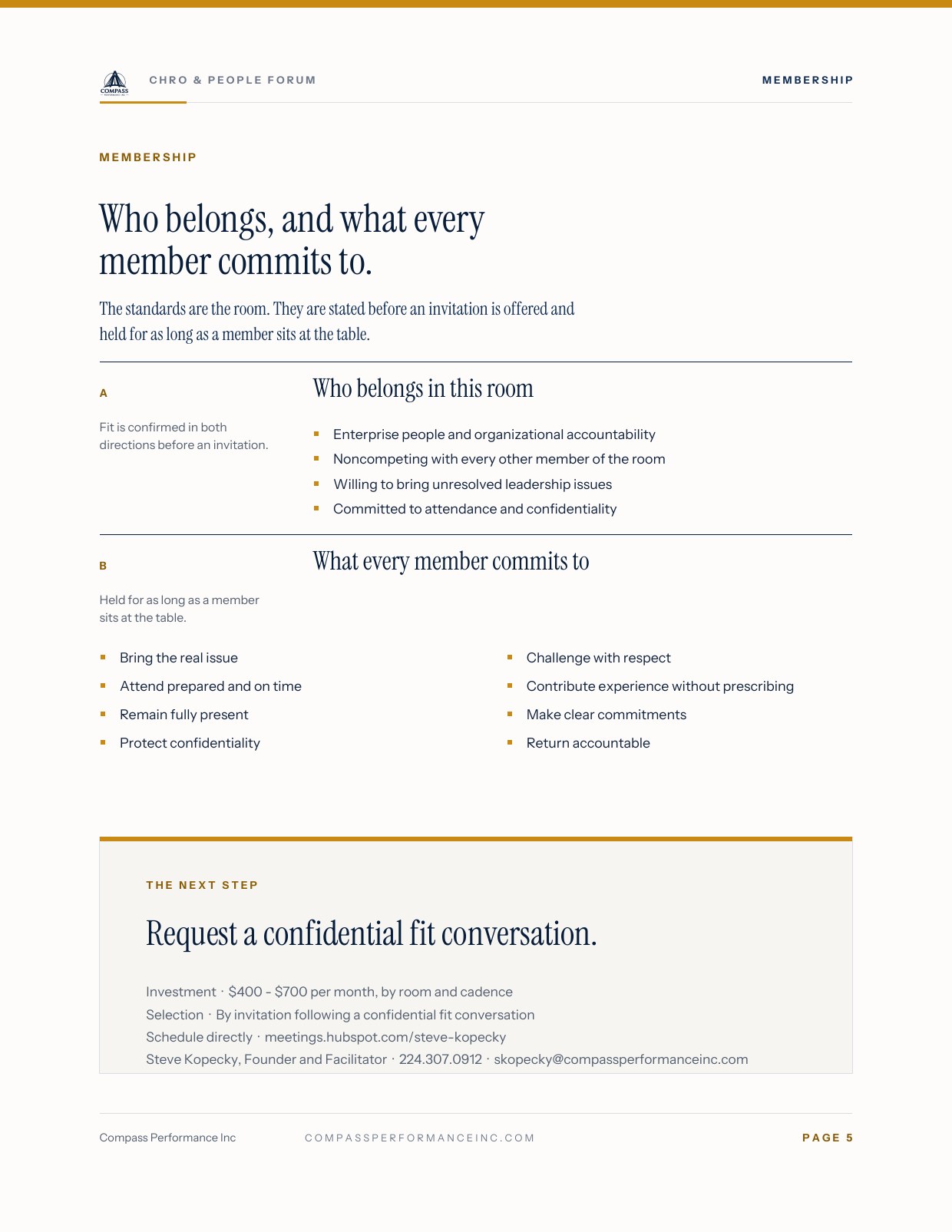 Page 5 of CHRO & People Forum — Brief: Membership