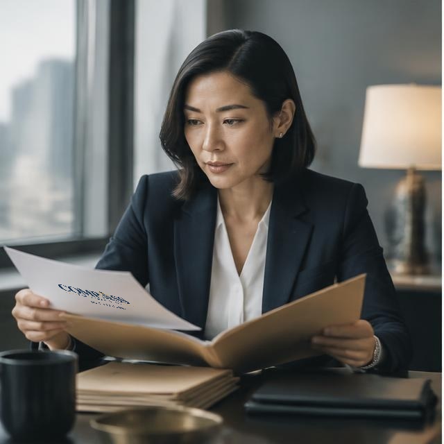 Functional Executive thoughtfully reviewing competing priorities