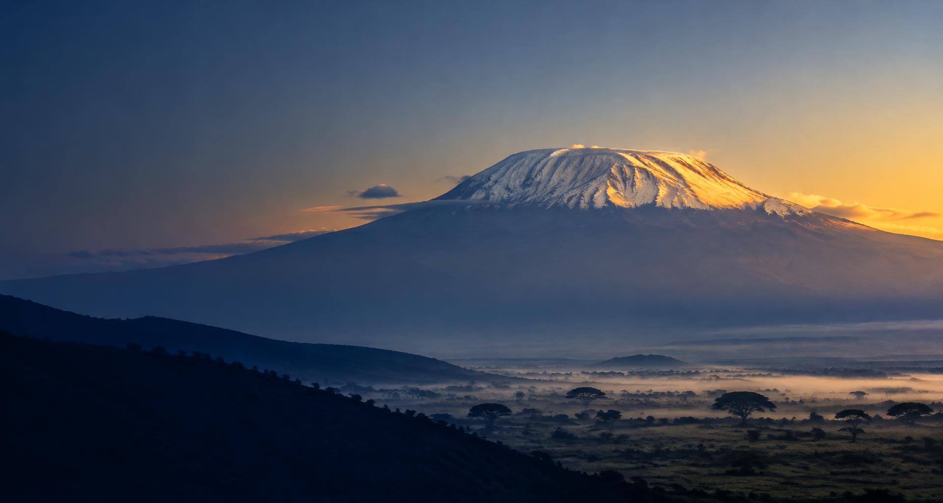 Mount Kilimanjaro in Tanzania at dawn